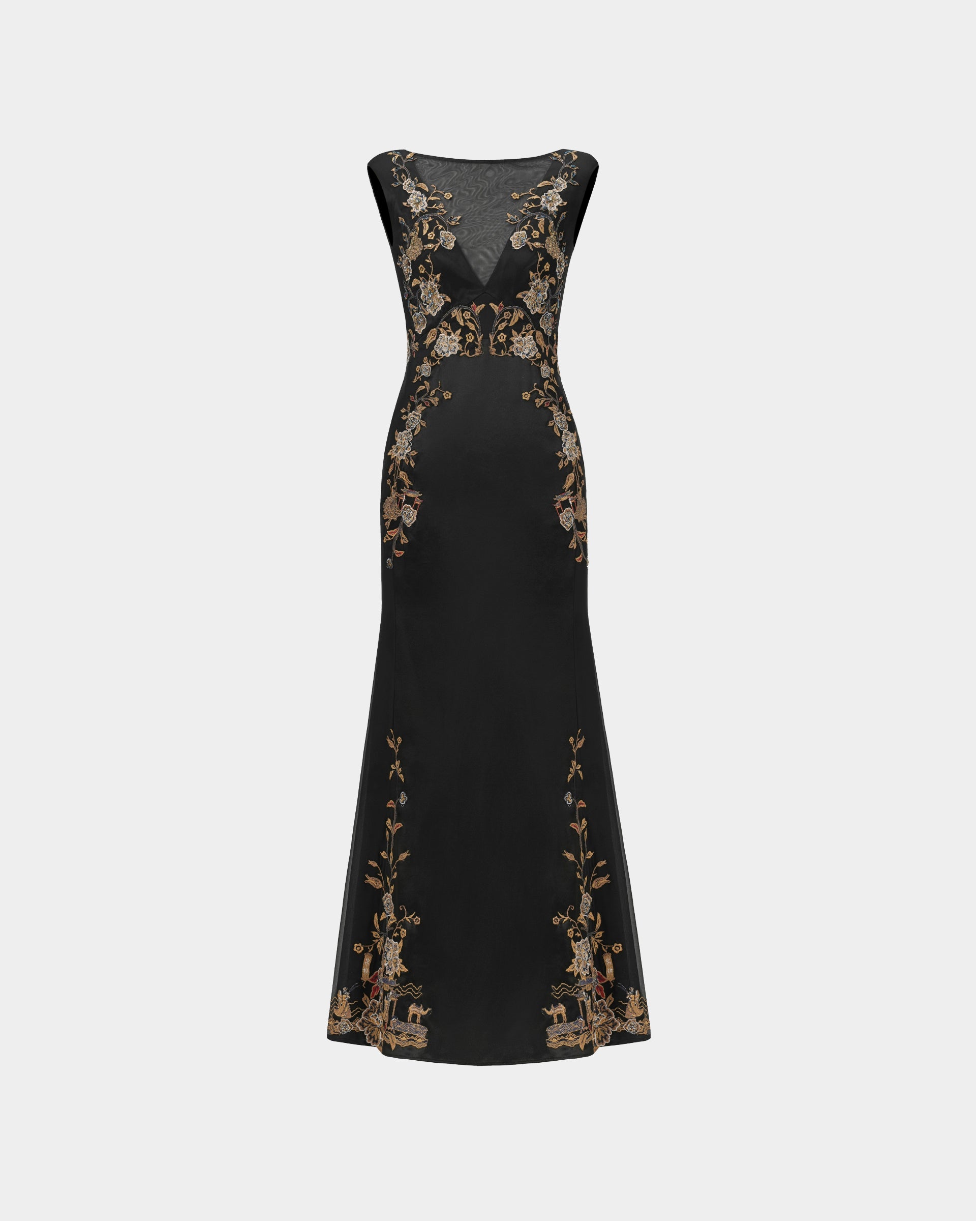Embroidered High-Waist Gown Black / 10 Embroidered High-Waist Gown Black / 10