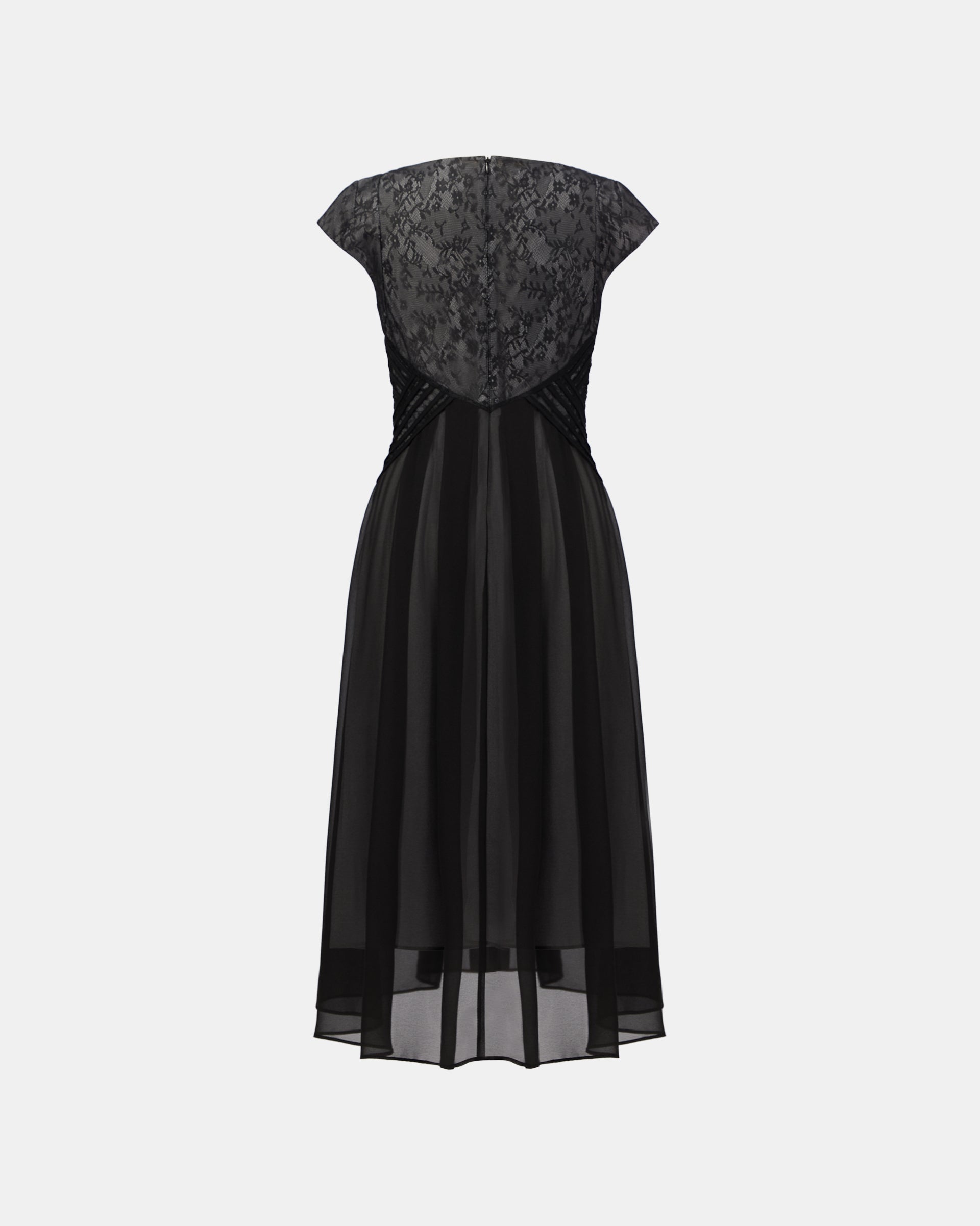 Elegant Cinched-Waist Dress - Black / 10 Elegant Cinched-Waist Dress - Black / 10